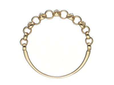 K18ダイヤモンドチェーンモチーフデザインリング 0.1ct［WG／YG／PG］