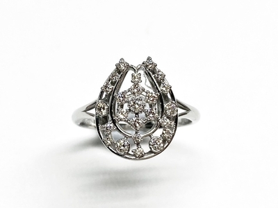 PT950ダイヤモンドホースシューリング 0.3ct