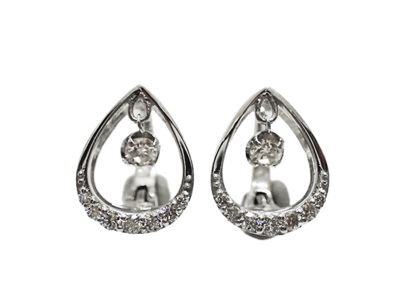 PT950ダイヤモンドドロップイヤリング／イヤーカフ0.3ct