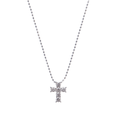 K18ダイヤモンドクロスペンダント 0.3ct［WG／YG／PG］