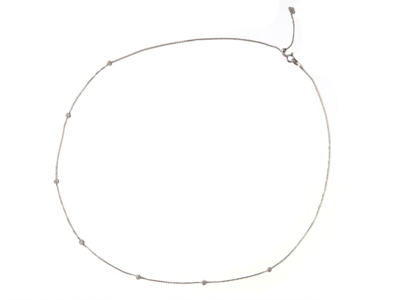 K18WGダイヤモンドフラワーステーションネックレス 0.18ct 