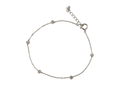 K18WGダイヤモンドフラワーステーションブレスレット 0.15ct