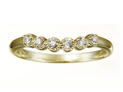 K18ダイヤモンドスパークルカーブデザインリング 0.1ct ［WG／YG／PG］