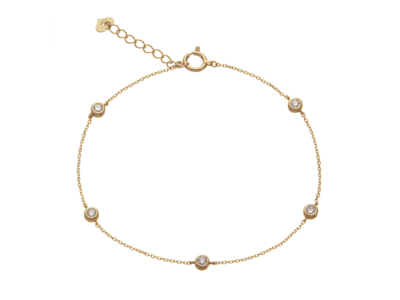 K18 ダイヤモンドステーションブレスレット 0.3ct［WG／YG／PG］