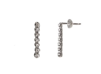 K18ダイヤモンドIラインピアス 0.22ct［WG／YG］