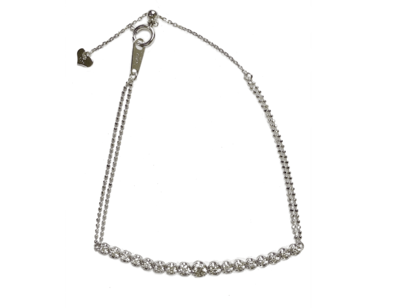 K18ダイヤモンドダブルチェーンブレスレット 0.5ct［WG／YG］