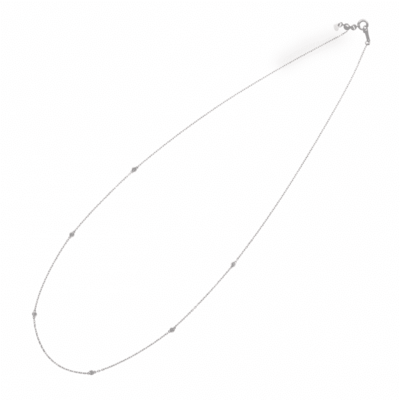 K18ダイヤモンドマイクロステーションネックレス0.04ct［WG／YG／PG］