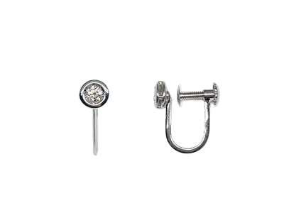 18KWGダイヤモンドスタッズイヤリング 0.07ct［WG／YG］