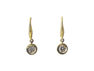 K18YGダイヤモンドフックピアス 0.1ct