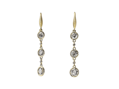 K18YGダイヤモンドシャンデリアフックピアス 1.0ct