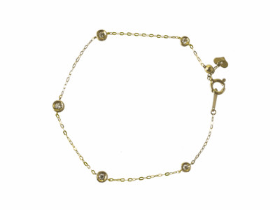 K18YG ダイヤモンドステーションブレスレット 0.15ct