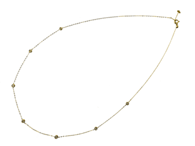 K18YGダイヤモンドステーションネックレス 0.3ct [60cm]