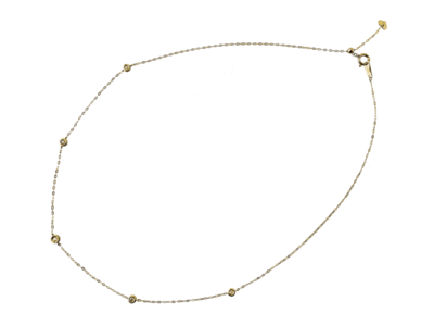 K18YGダイヤモンドステーションネックレス 0.2ct [45cm]