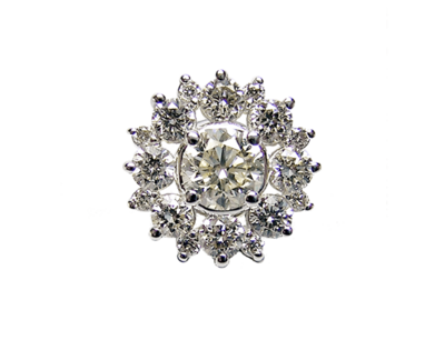 K18WGダイヤモンドフラワーペンダントヘッド 0.5ct