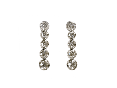 (191-615ABCDEer) PTダイヤモンドIラインイヤリング 1.0ct