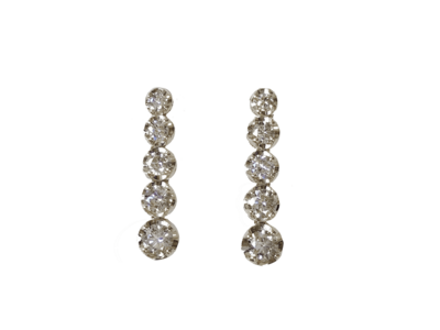 (191-615ABCDEpi) PTダイヤモンドIラインピアス 1.0ct