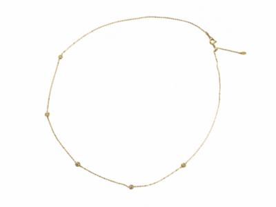 K18YGダイヤモンドステーションネックレス0.15ct[45cm]