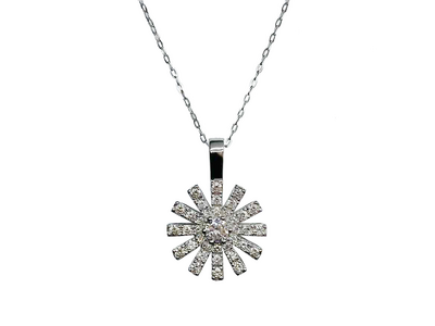 PT ダイヤモンド マーガレットペンダント 0.35ct