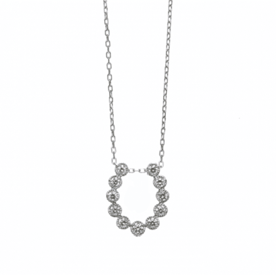 K18WGダイヤモンドホースシューペンダント 0.17ct