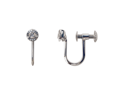プラチナダイヤモンドスパークル1粒イヤリング 0.08ct