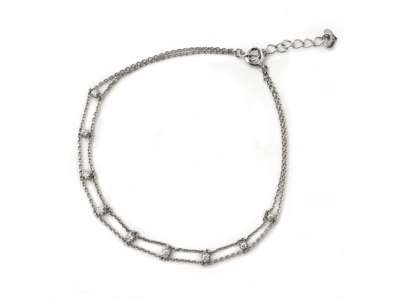 PTダイヤモンドダブルチェーンブレスレット 0.16ct