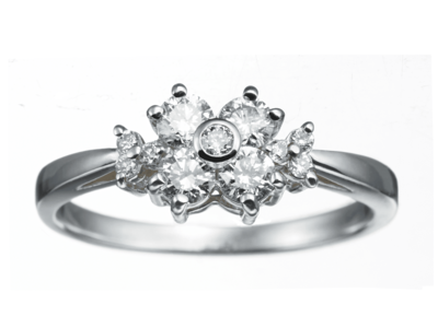 K18ダイヤモンドフラワーデザインリング 0.4ct［WG／YG／PG］