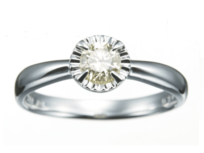 K18ダイヤモンドスパークルソリティアリング 0.3ct［WG／YG／PG］