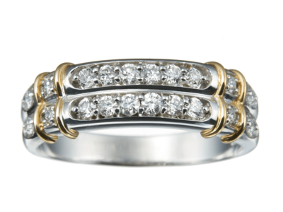 K18WG＆YGダイヤモンドリング 0.35ct