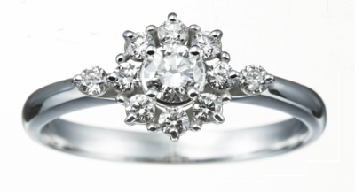 K18ダイヤモンドフラワーデザインリング 0.45ct［WG／YG／PG］