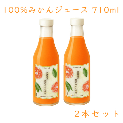 100%みかんジュース「農園直送 厳選みかん果汁」710ml  2本セット