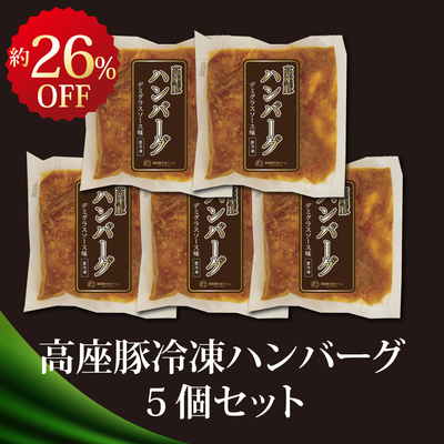 高座豚冷凍ハンバーグ5個セット