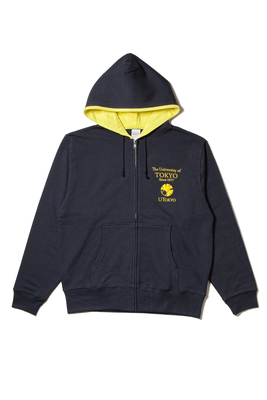 UTOKYO　刺繍ジップアップパーカー　ネイビー