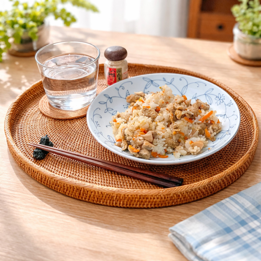 縁付き楕円トレー