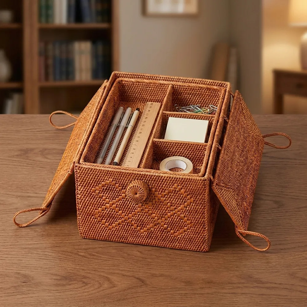 文房具を収納したソーイングBOX
