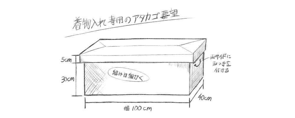 着物入れ用のオリジナルアタ箱