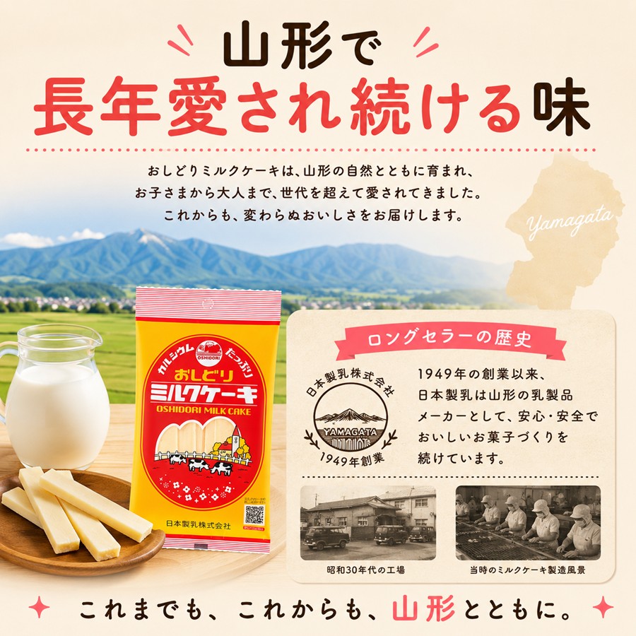 山形で長年愛され続ける味 日本製乳株式会社 1949年創業 山形のロングセラー菓子