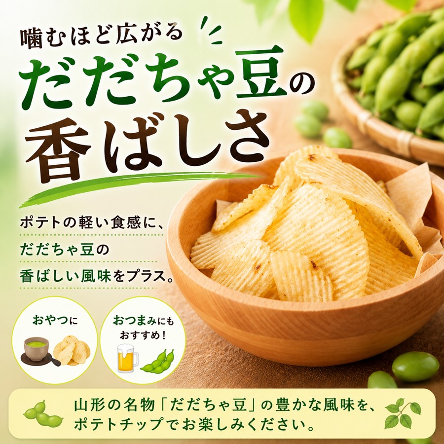 噛むほど広がるだだちゃ豆の香ばしさ おやつやおつまみにおすすめ