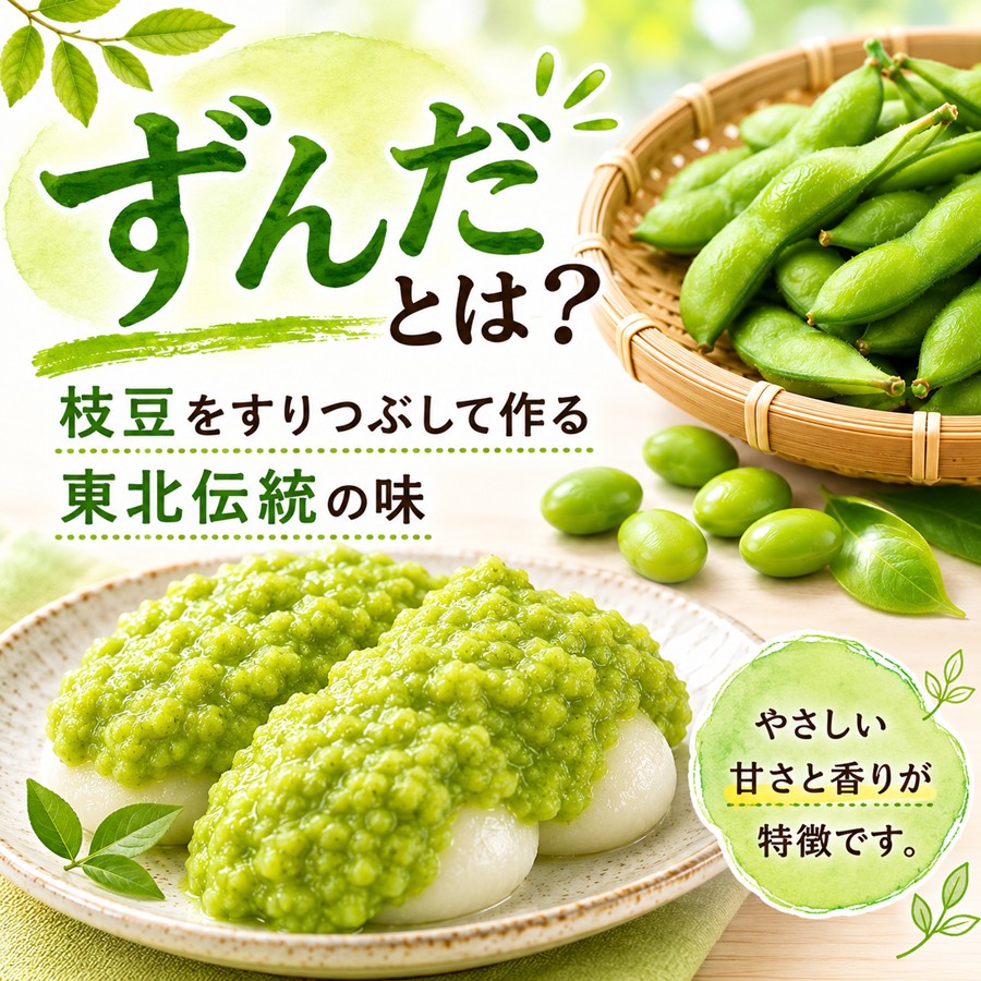ずんだとは 枝豆をすりつぶして作る東北伝統の味
