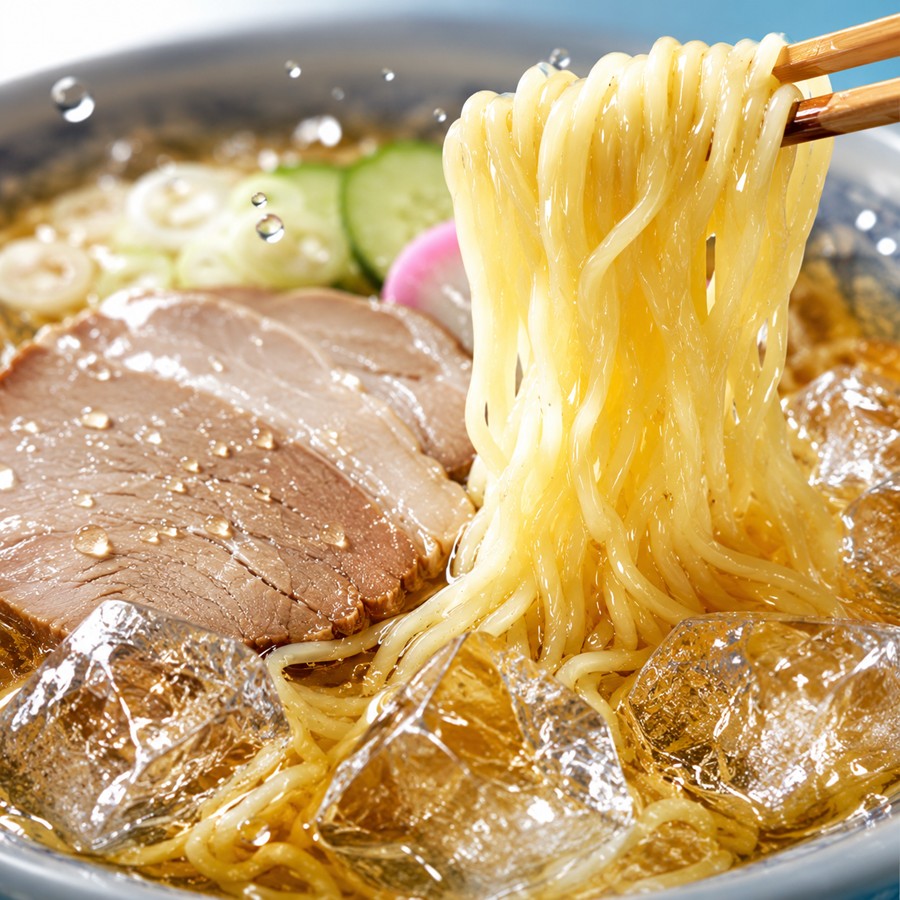 冷しラーメン シズル 麺 氷 スープ