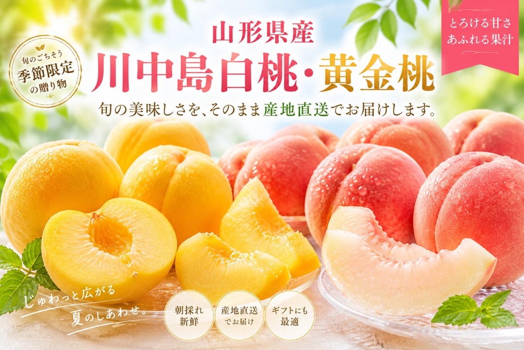 山形の桃｜川中島白桃・黄金桃
