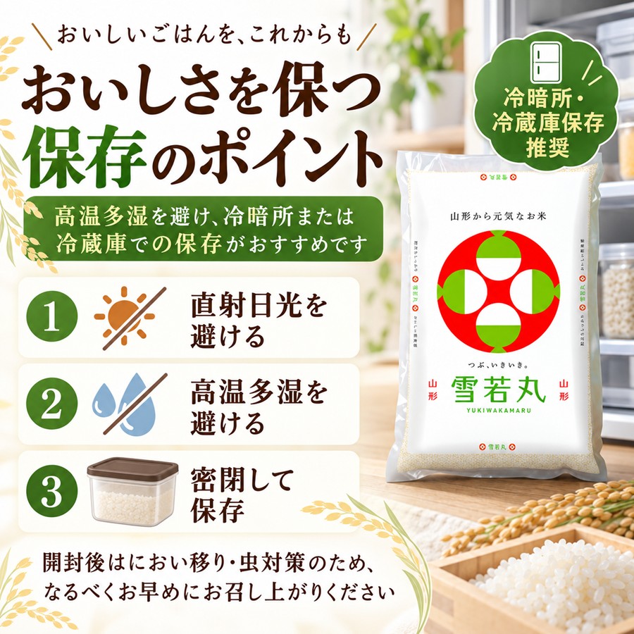 雪若丸の保存方法 冷暗所 冷蔵庫保存推奨