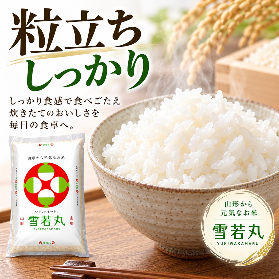 雪若丸の炊きたてご飯 粒立ちしっかり