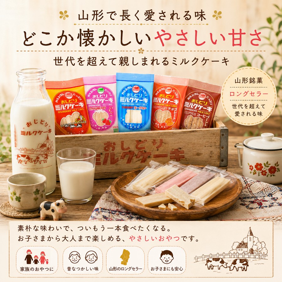 山形で長く愛されるおしどりミルクケーキ 山形銘菓
