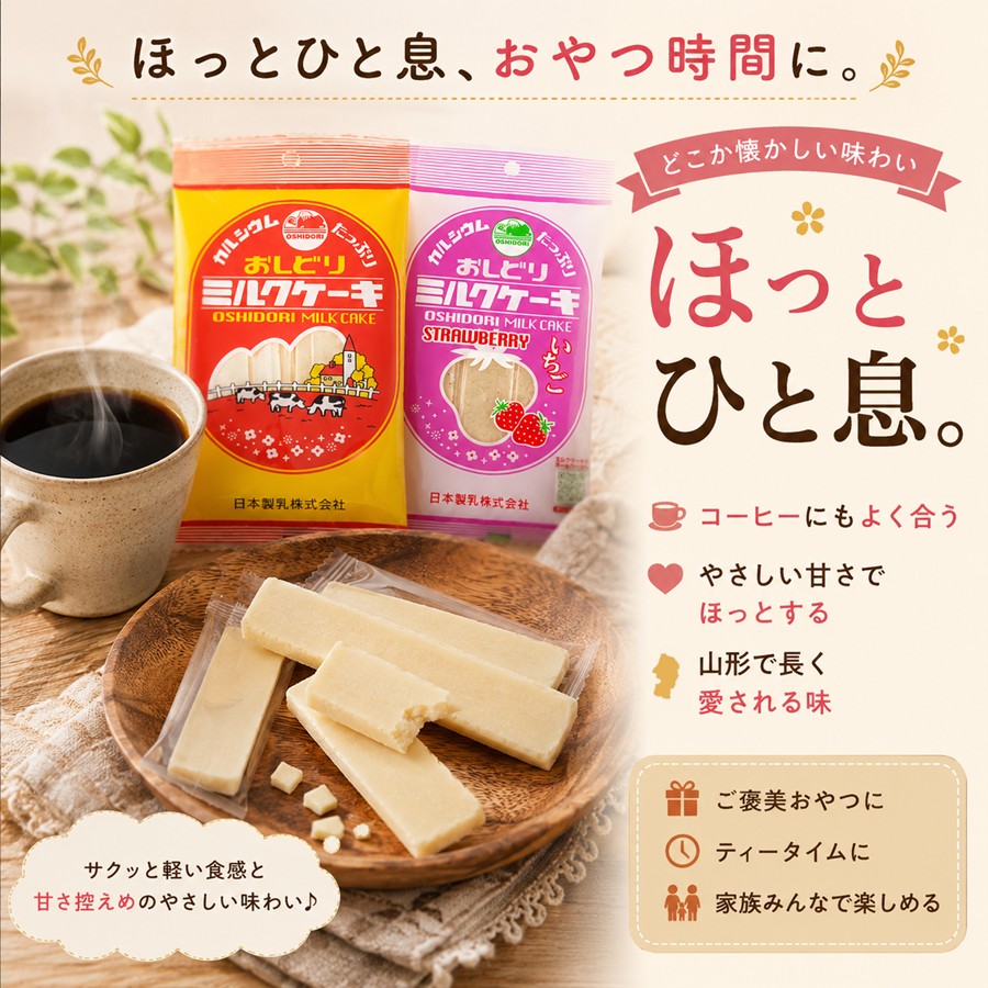 おしどりミルクケーキ コーヒーやお茶のお供 おやつ時間