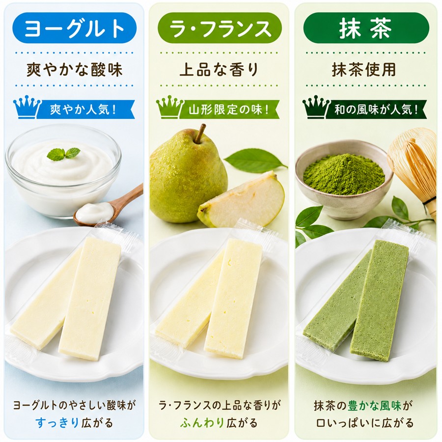 おしどりミルクケーキ ヨーグルト ラフランス 抹茶