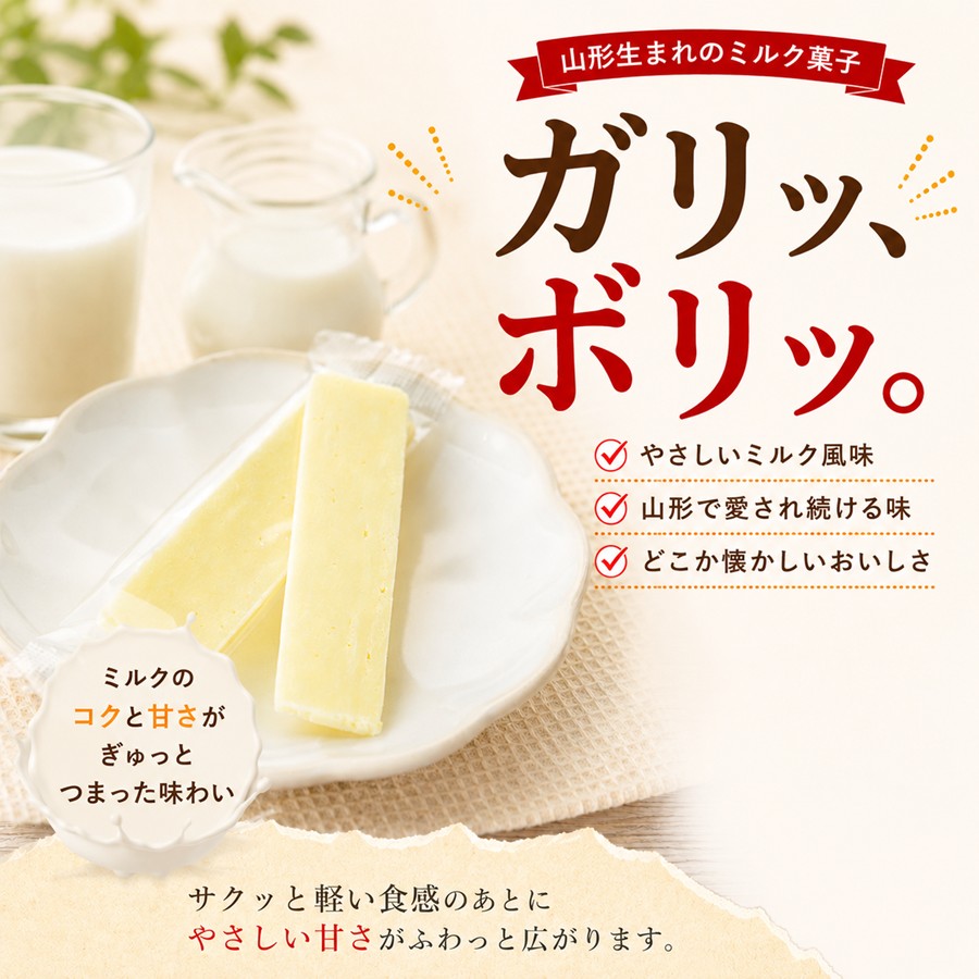 おしどりミルクケーキ ガリッボリッとした独特の食感
