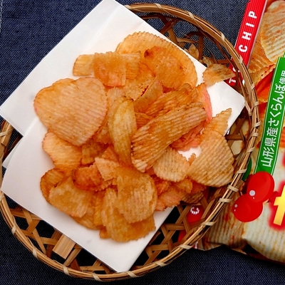 山形限定 さくらんぼポテトチップ 1袋(100g) | 加藤物産オフィシャルEC