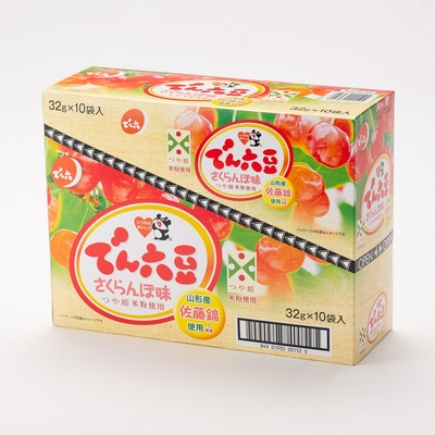 でん六豆 さくらんぼ味 Eサイズ 1箱[1袋(32g)×10袋)] | 加藤物産