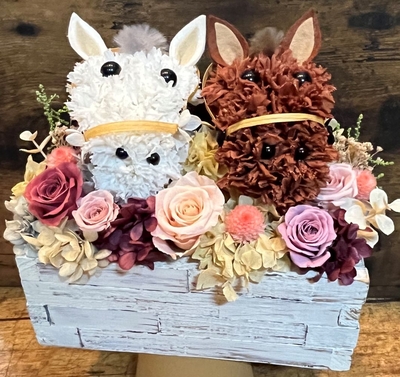 プリザーブドフラワーアニマルアレンジ/サラブレッド