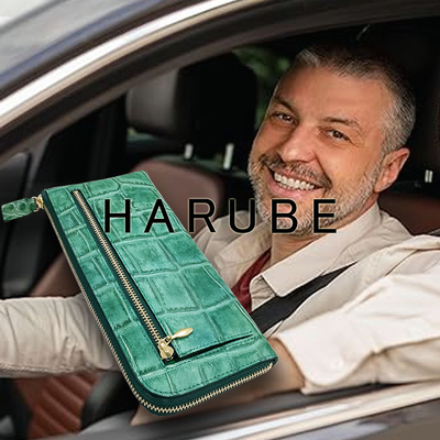 「G. コースト」83-236 本格牛革ワニ型押し L-ファスナー長財布